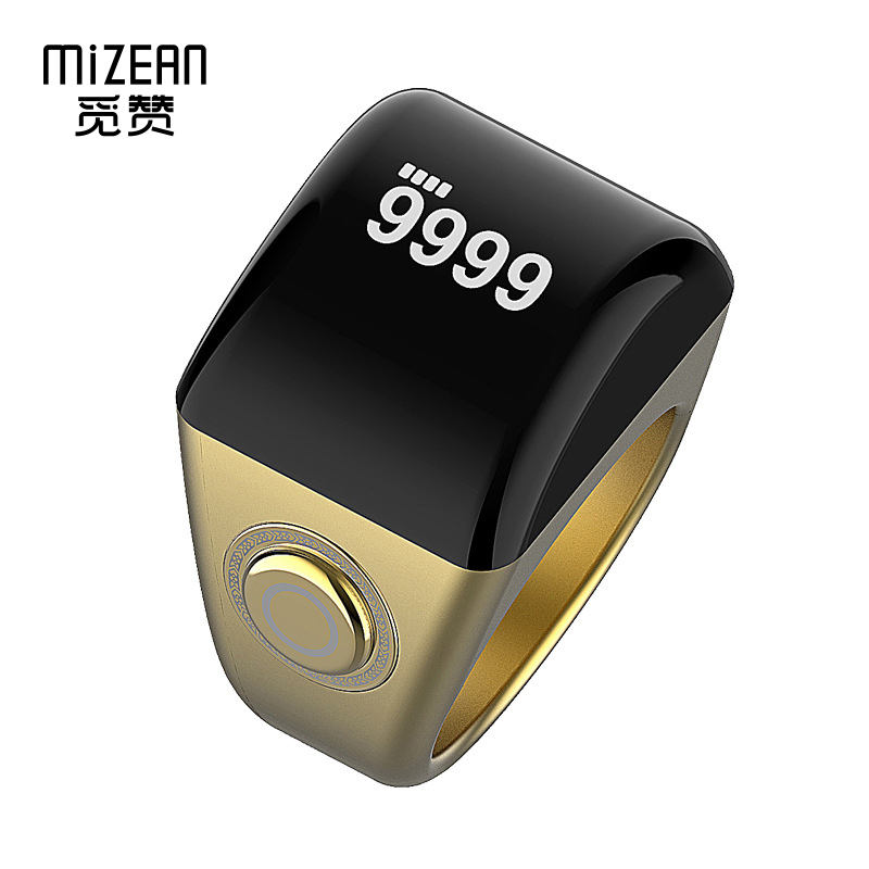 Mizean Smart Ring Tasbih Tally Counter for Muslims Ring Digital Tasbeeh 5 Prayer Time Vibration Reminder Waterproof Bluetooth Subhan Allah Comfortable