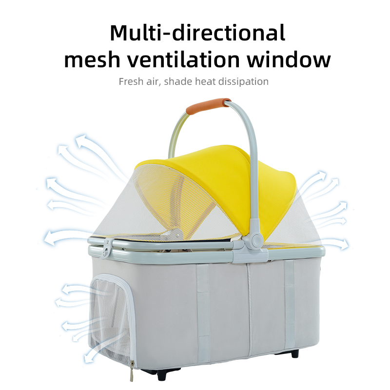 Luxury pet carrier wholesale multi color outdoor travel 4 wheel pet carrier stroller fold dog carrier city walk strolling cart