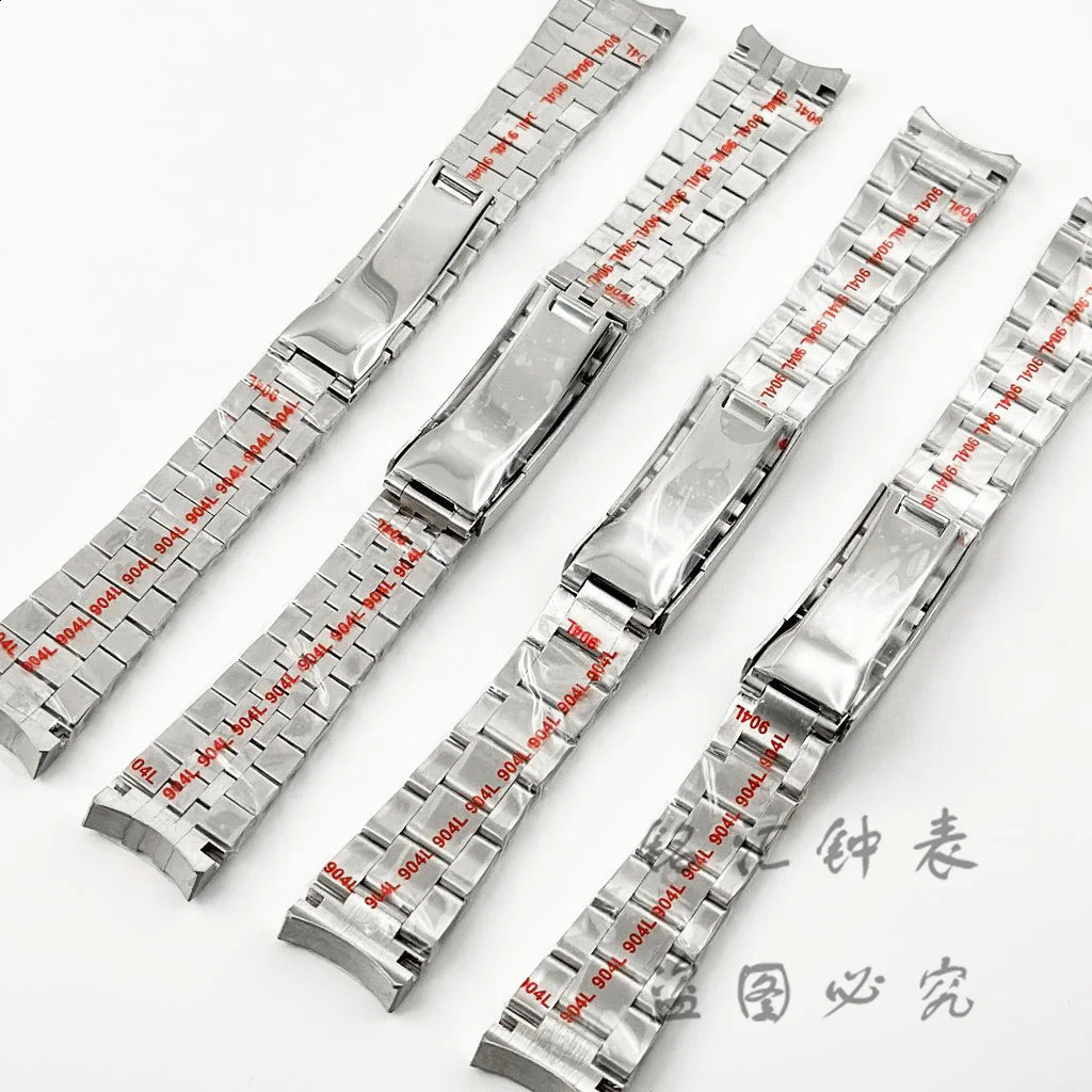 20MM Wide Silver Presidential Solid Bracelet 904L Stainless Steel Lock Wristband Used for Sub Log NH34 NH35 Cases 240911