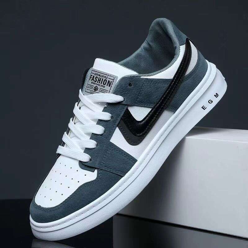 2024 Spring/Summer New Men's Fashion Casual Board Color Blocking Lace Up Korean Versatile Trendy Shoes Flat Bottom