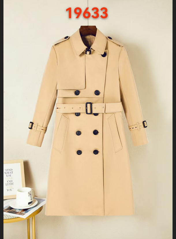 NEW ARRIVAL! women's fashion brand name design England trench coat/high quality cotton long style jacket/double breasted slim fit trench for women B19633F480 S-XXXL