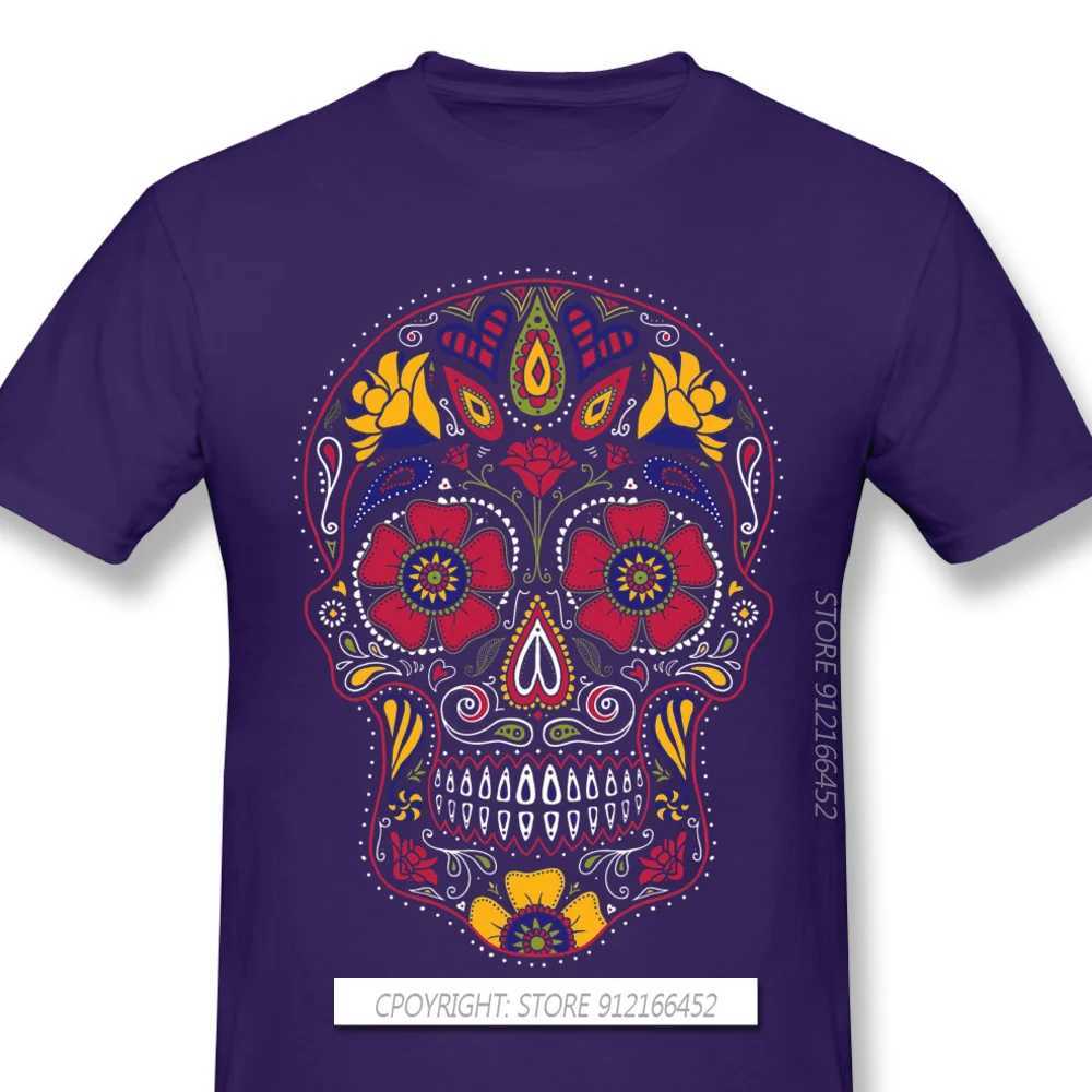 Mexican Sugar Skull Funny Popular New Arrival TShirt Day Of The Dead Oversize Cotton Shirt For Men T-Shirt Z240919