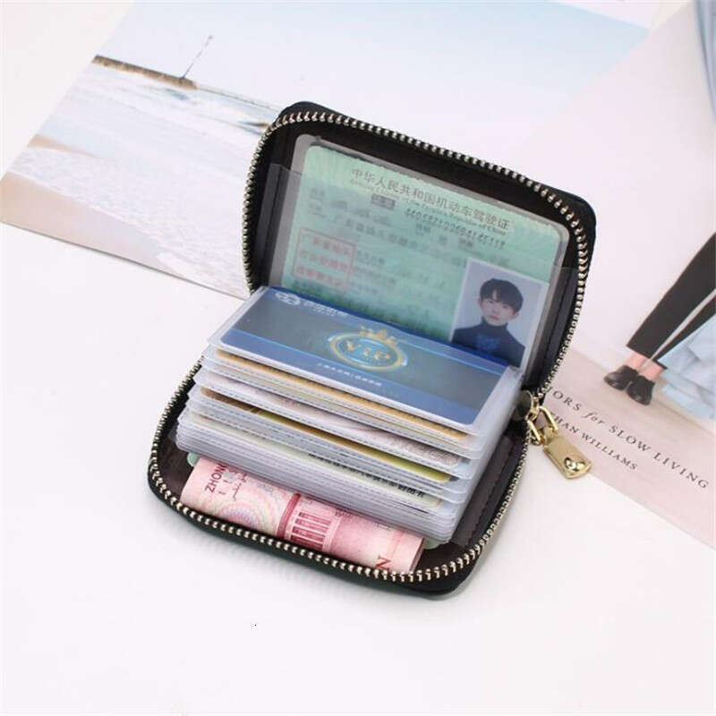 Designer Wallet Purse Card Holder Women/men Business Card Holder Wallet Case Red/black/gray/yellow/blue/purple Credit Card Holder Case 26 Bits Zipper 
