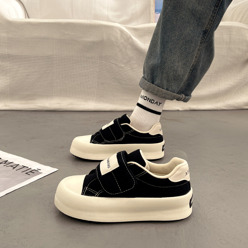 Casual Canvas Shoes for Women: Versatile White, Thick Sole, Comfort Fashion, Free Shipping f9a3