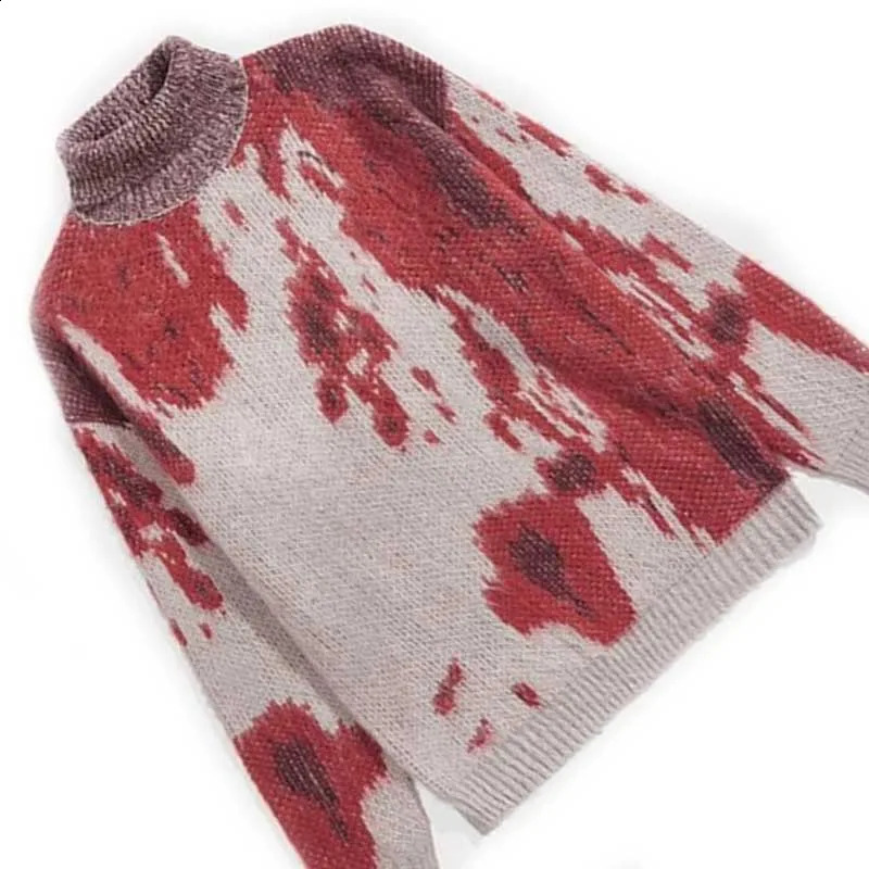 BIG PROMOTION Y2K European and American Style Autumn and Winter Mens Gradual Graffiti Round Neck Loose Trendy High Neck Sweater 240912