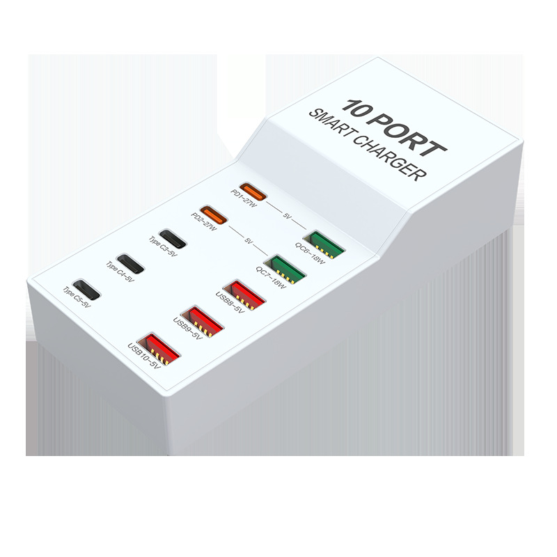 IN 1 Multi Port Intelligent Charger 72W multi port Type-C charger, high-power USB mobile phone tablet 10 hole charger