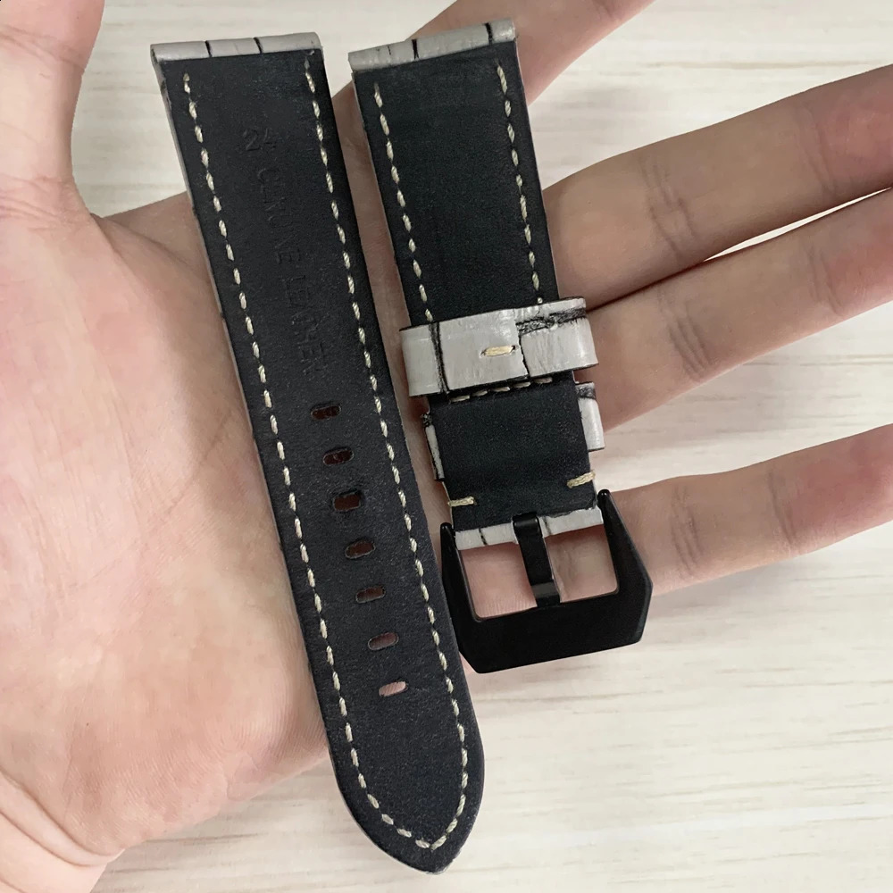 20mm 22mm 24mm 26mm Italian leather strap stainless steel buckle strap wristband 240919
