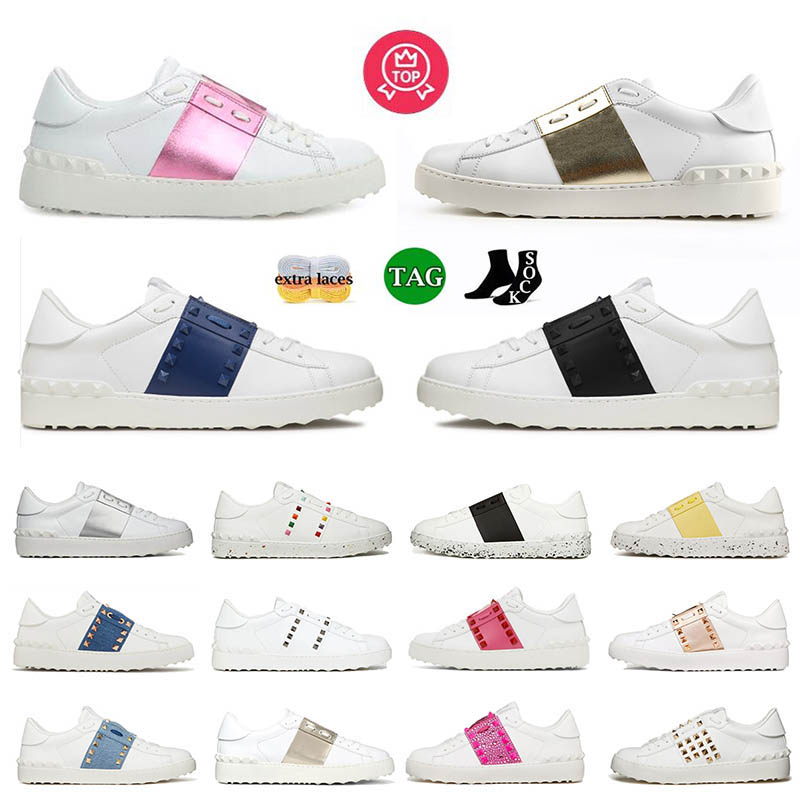 Fashion Womens Low Stud Open Sneakers Dress Casual Shoes Tripler s Black White Pink Green Gold Rivets Glitter Red Mens Bottoms Luxury Paris Trainers Sports 36-46