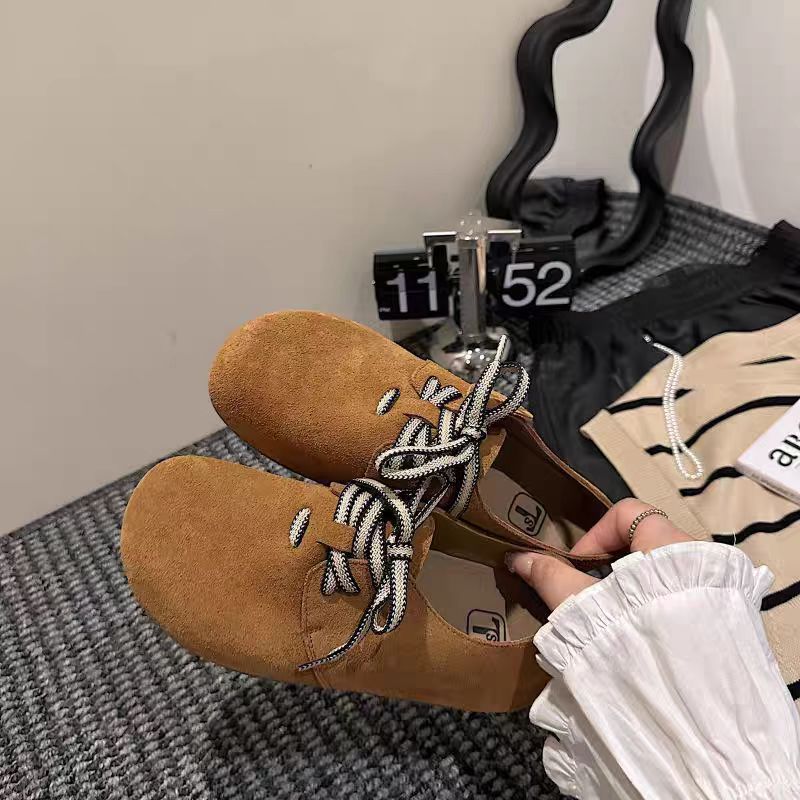 Waterproof Stain Resistant Round Toe Lace-up Casual Thick Soled Boken Shoes for Men 109b