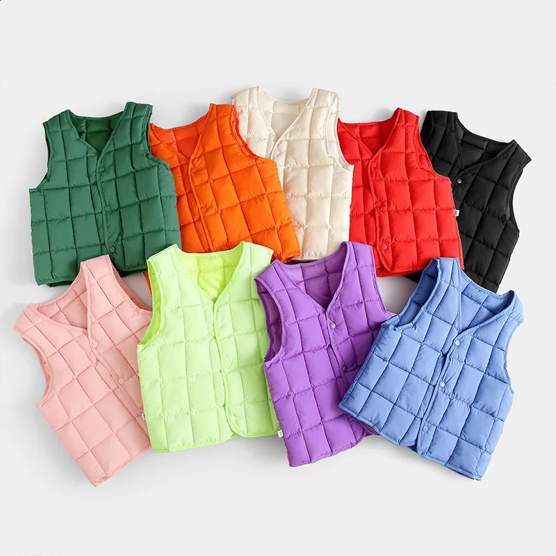 childrens clothing for autumn and winter childrens down cotton vest for children warm vest for boys and girls 240913