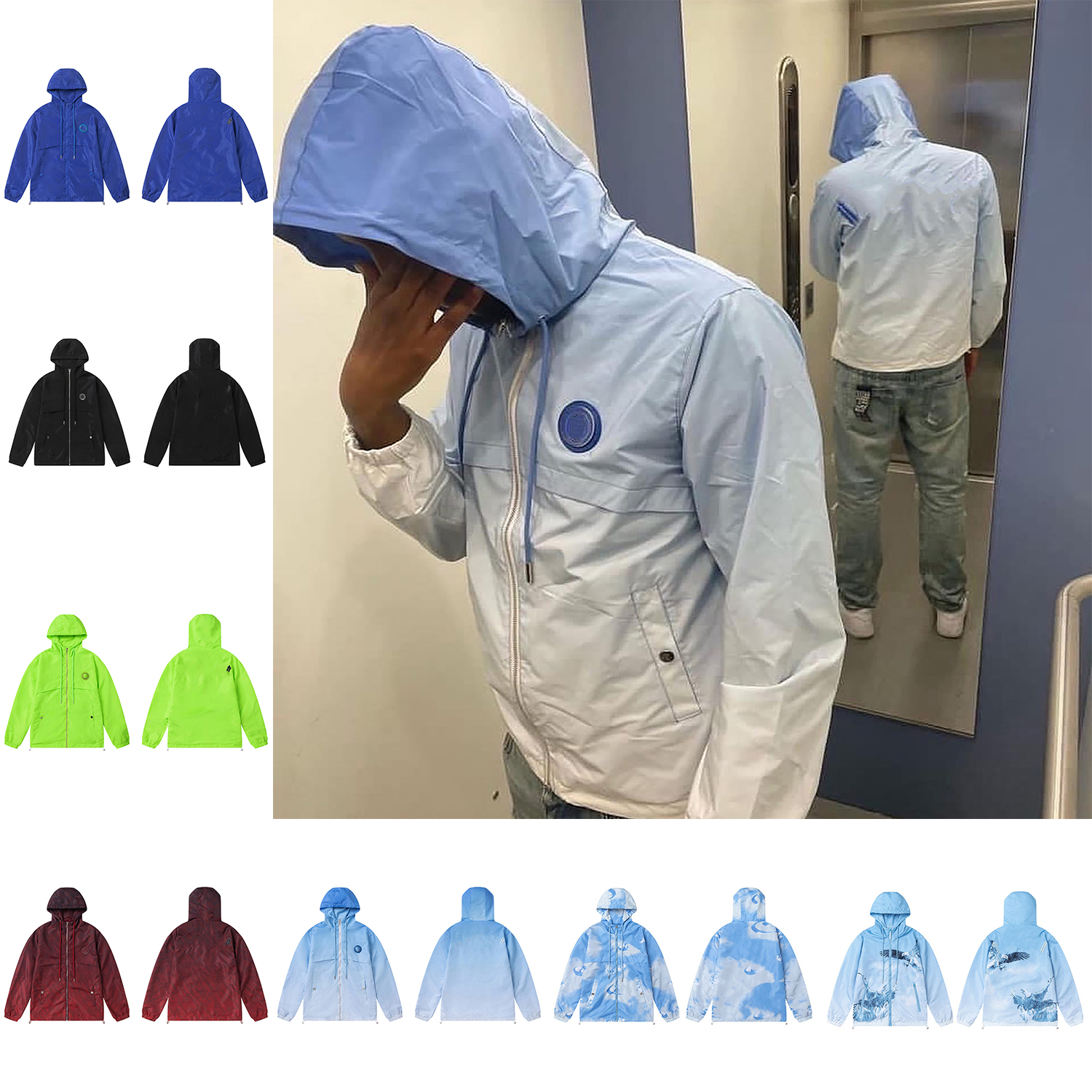 Designer Mens Jacket Embroidery Letters Windbreaker Puffer Jacket Vintage Outdoor Sports Autumn Winter Womens Zip Hooded Coat