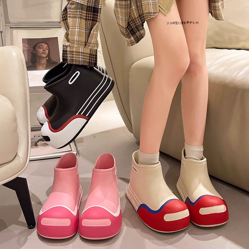 Rain Boots Women's New Waterproof Rubber Shoes Cute Rain Boots Comfortable Garden Work Shoes Kawaii Short Boot Botas