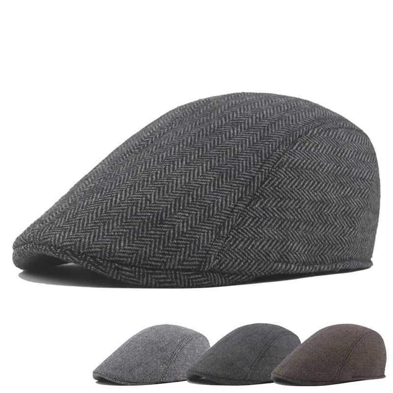 New Men Berets Fashion Beret Cotton Solid Color Soft Top Casual Beanie Retro Literary Forward Cap Peak Cap Driver Women HatX240919