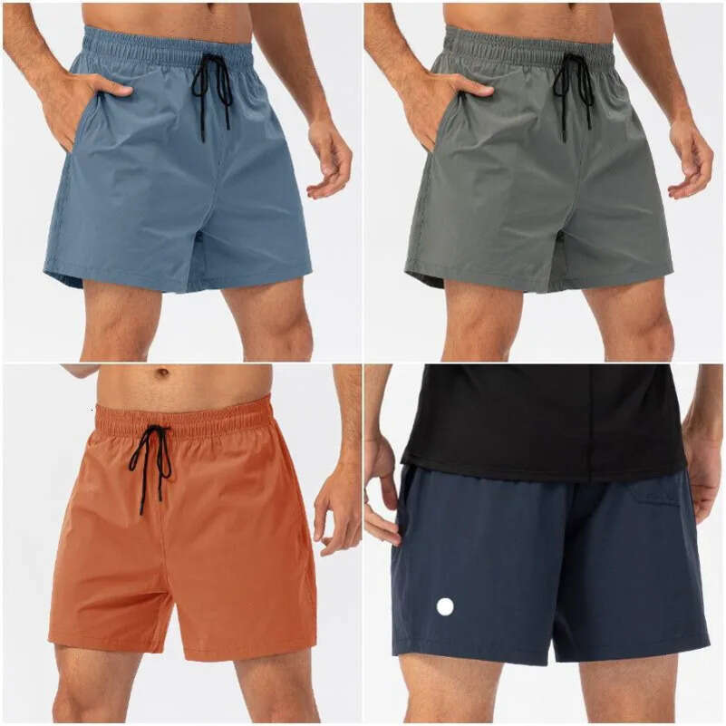 ALLU LU LEMON Shorts Running Mens Pants Sport Loose Trainer Short Sportswear Gym Exercise Adult Fiess Wear Elastic Breathable Fast Dry Dra
