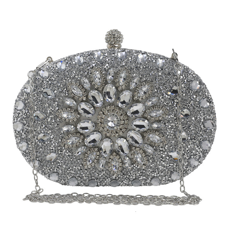 Dia Women Clutch Evening Bag Crystal Ladies Purse Female Sparkly Wallet For Wedding Party