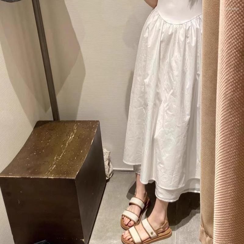Sandals Fragrant Style Flat Women's French Fashionable Casual Soft Leather Roman Beach Shoes With Buckle