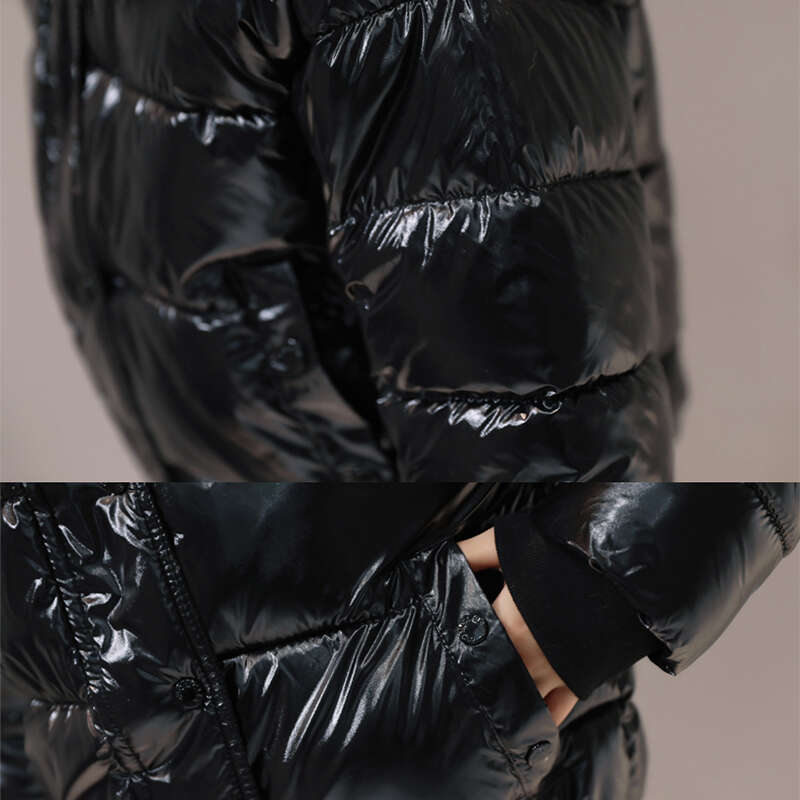Big Fur 2023 New Winter Jacket Women Parkas Hooded Waterproof Down Parka Female Jacket Glossy Short Coat Woman Slim Warm Outwear