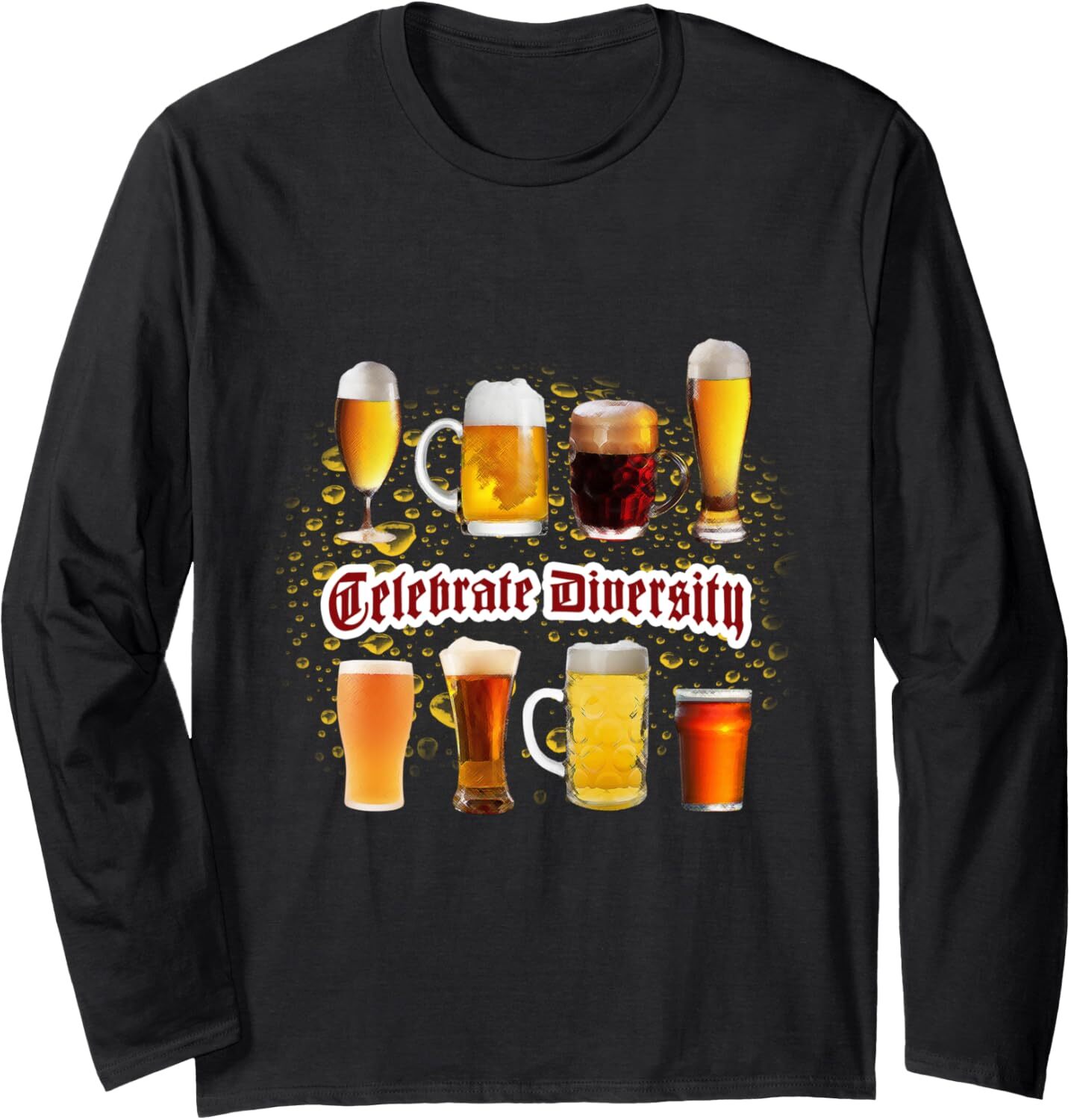 Long Sleeve Shirts for Men sweatshirt Celebrate Diversity Funny Beer Alcohol Drinking Tee Streetwear Casual tops clothes bb