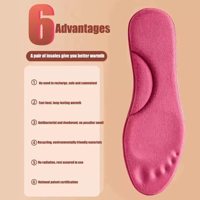 Winter Fur Self Heating Insoles Foot Thermal Thicken Insole Memory Foam Shoe Pads Warm Sports Shoes Inserts for Women Men 241010