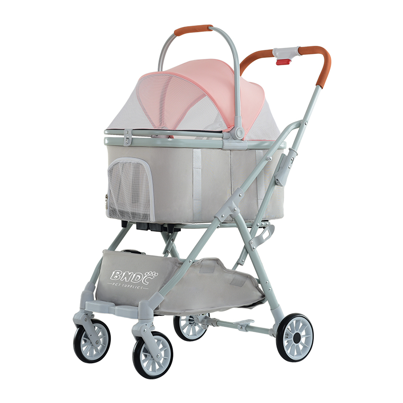 Luxury pet carrier wholesale multi color outdoor travel 4 wheel pet carrier stroller fold dog carrier city walk strolling cart