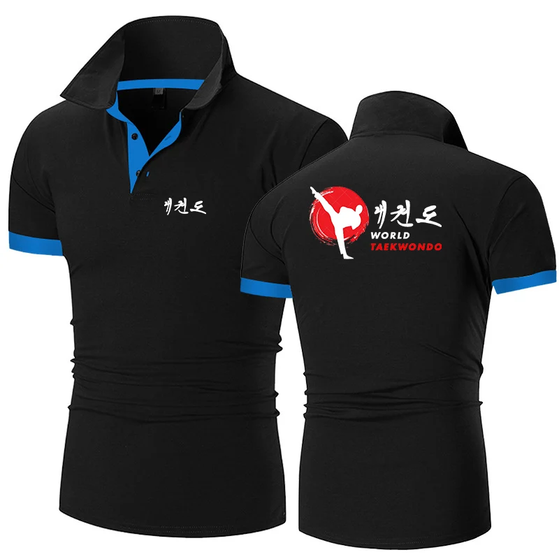 2024 WTF World Taekwondo Federation New Printing Polo Shirt Men Comfortable Summer Stritching Shorts Sleeve Tee Tops