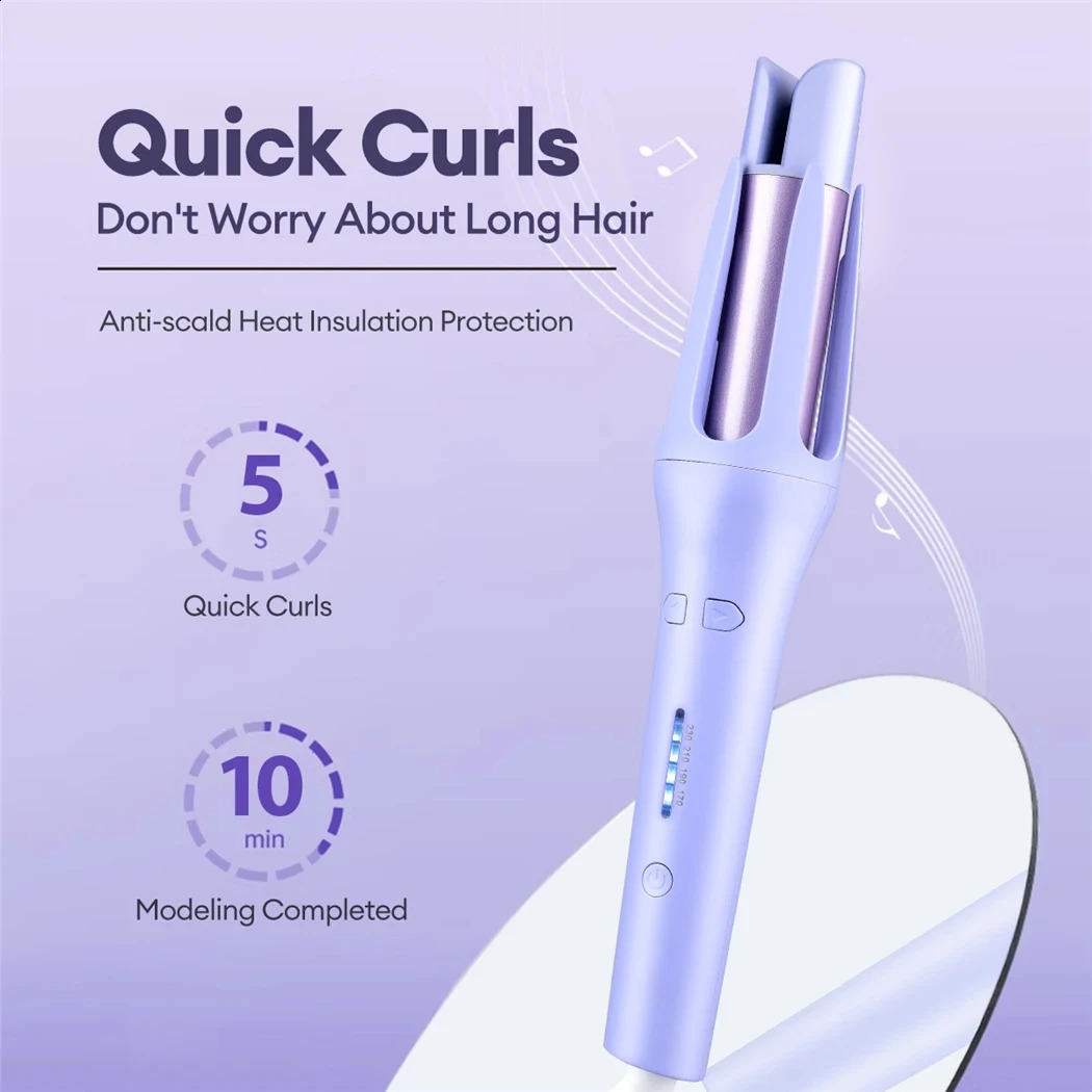 Tinsol 2 in 1 Automatic Hair Curler 32MM Auto Rotating Ceramic Hair Roller Professional Curling Iron Curling Wand Hair Waver 250206