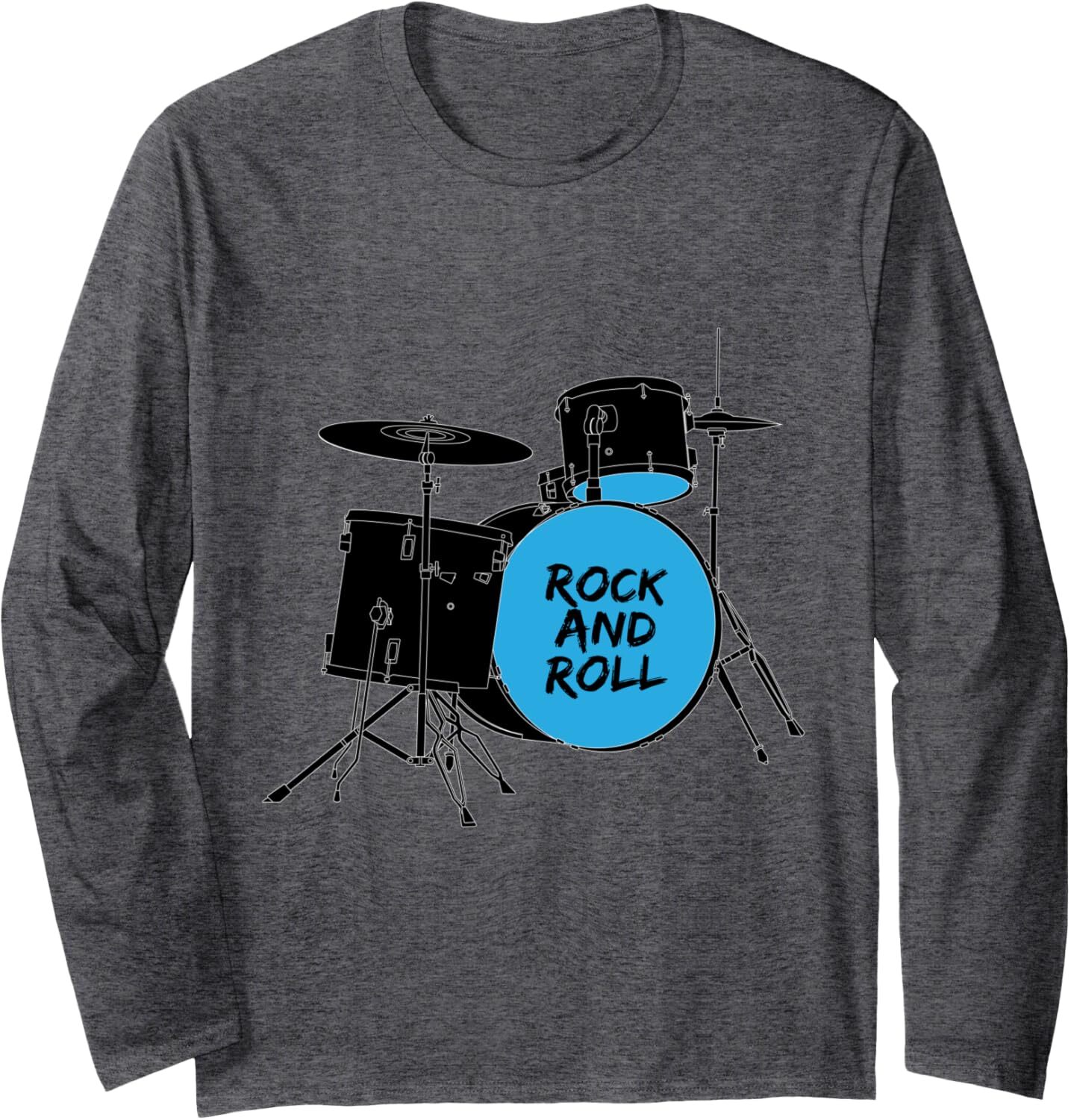 Long Sleeve Shirts for Men sweatshirt Rock And Roll Bass Drums Cool Rock Fan Gift Long Sleeve Tee Streetwear Casual tops clothes fashion