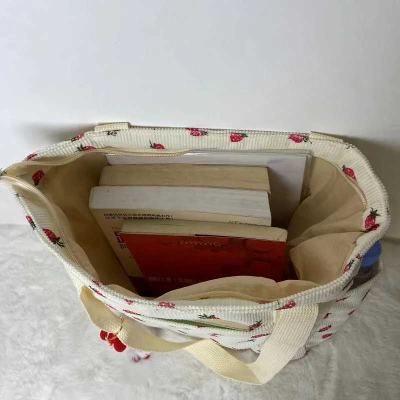 Forest Fresh Corduroy Handbag Sweet and Fashionable Versatile Shoulder Bag Beautiful and Simple Commuter Womens Tote Bag Z250224