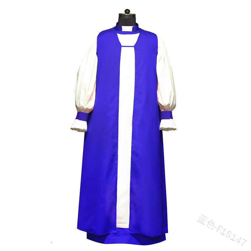 Taoist attire, male long clergy robe, lantern sleeves, standing collar, performance costume, two-piece set