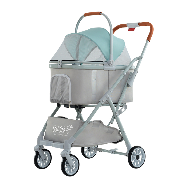 Luxury pet carrier wholesale multi color outdoor travel 4 wheel pet carrier stroller fold dog carrier city walk strolling cart