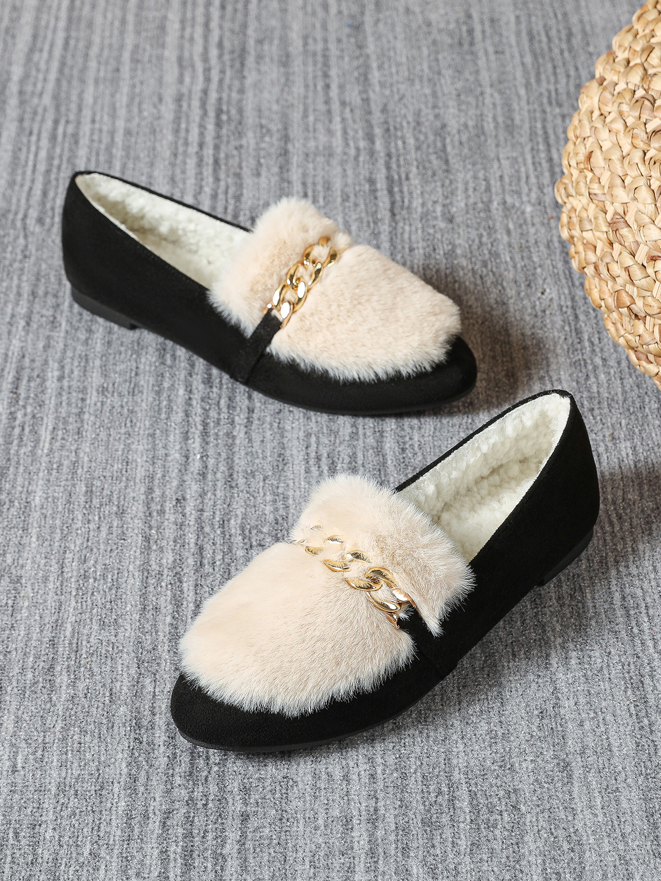 Women Casual Shoes Winter Warm Simple Design Soft Soles Slip On Flat Bottom Comfort Free shipping