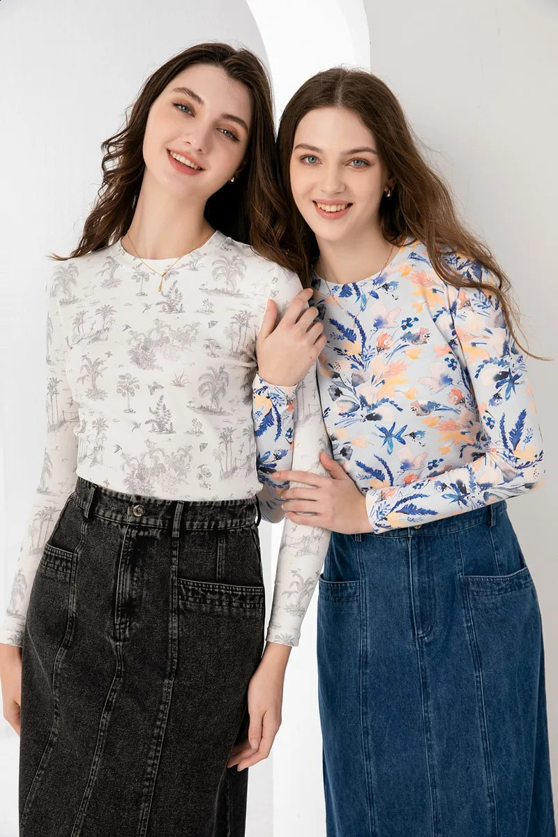 AW Spring/Summer Printed T-shirt Long Sleeve Suitable for Womens Wear - No Size Required 1 Day 240919