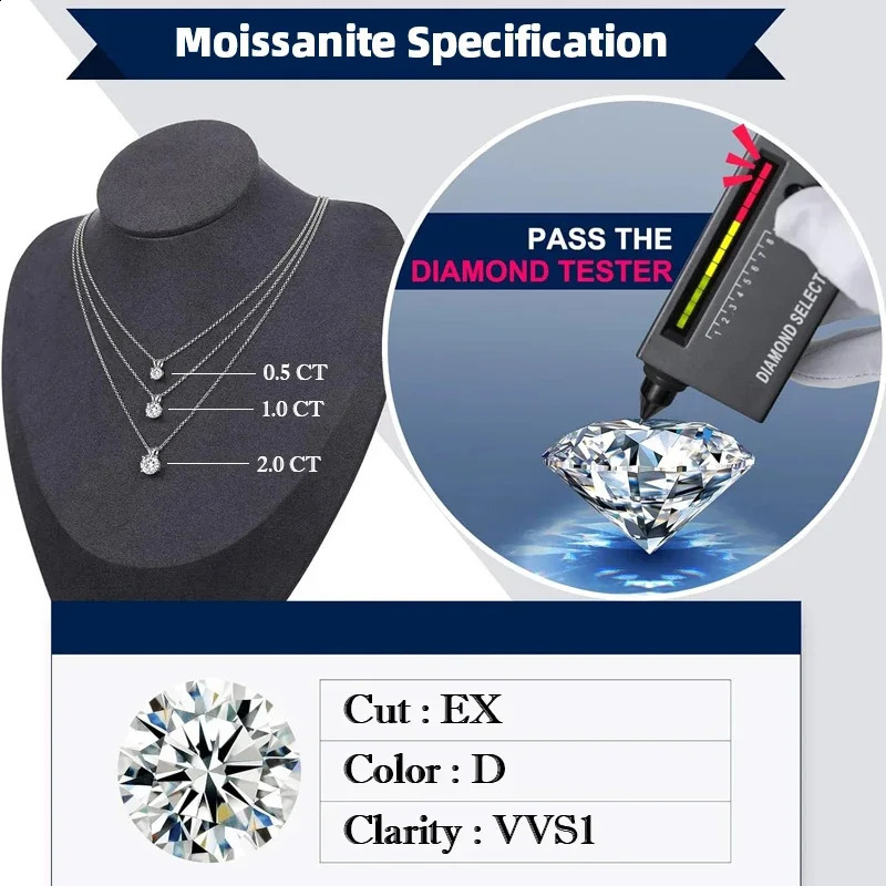 0.5-1ct screw back earrings suitable for women D-color VVS1 Clarity Lab Created Diamond earrings platinum earrings 240918