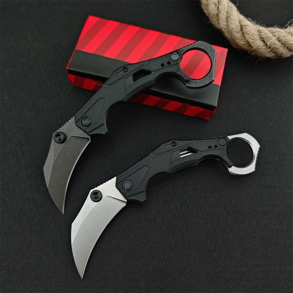 Assisted Opening Folding Knife Stonewashed Blade GFN Handle Portable Outdoor Cutting Tool