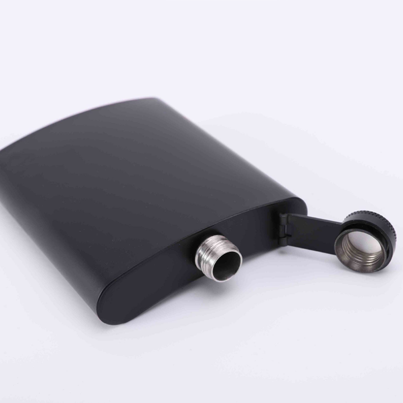 Stainless steel hip flask Manufacturer wholesales new matte black spray paint 678 ounce portable outdoor stainless steel wine pot