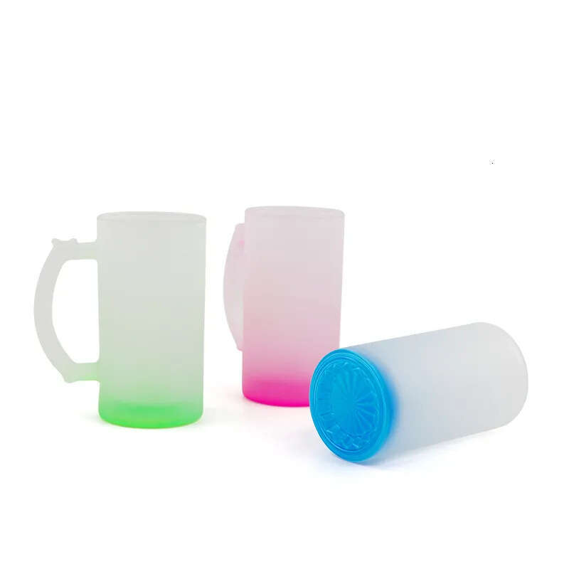 wholesale Beer Wholesale Steins Mugs Glass Sublimation Blan With Handle Blank Frosted Stein 16 Oz. Mug Thermal Printing Heat Transfer k
