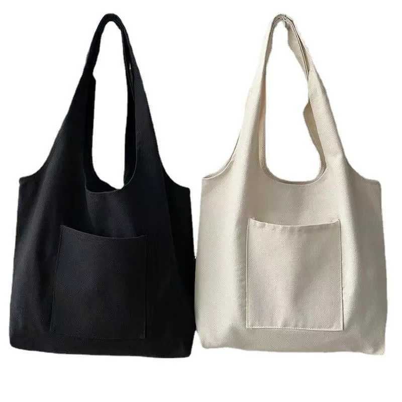 Shopping Bags Solid Color Canvas Tote Bag Shoulder Bags Fashion Casual Garden Eco Friendly Reusable Cute School Tote Bags Z250224