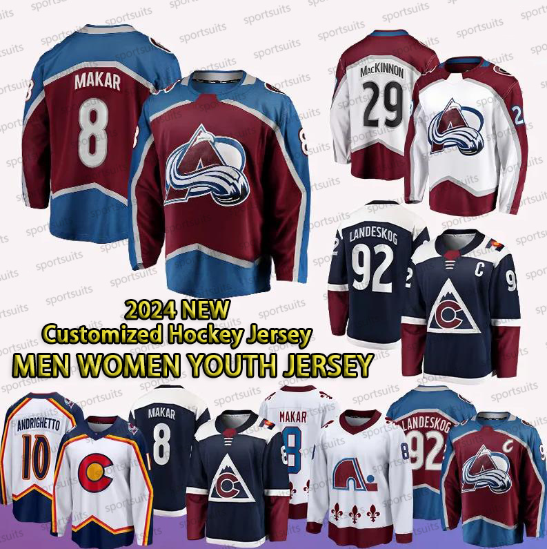 8 Cale Makar Reverse Retro colorado hockey jersey avalanches jersey 29 Nathan MacKinnon Mikko Rantanen Gabriel Landeskog Miles Wood Sakic Devon Toews jerseys men