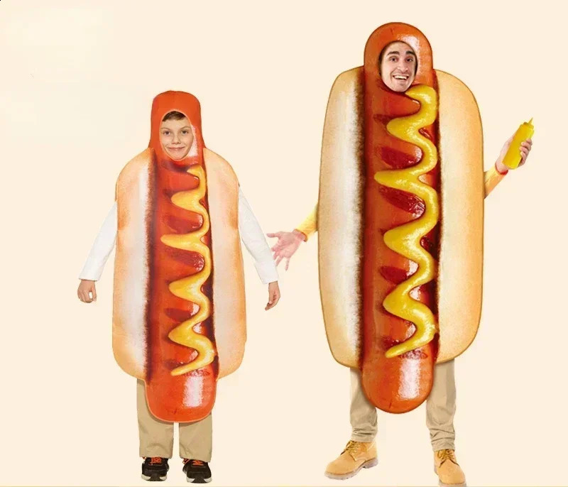 Dog Costumes for Adult Funny 3D Print Halloween Food Sausage Men Women Unisex One-Piece Costume Carnival Jumpsuit 240919