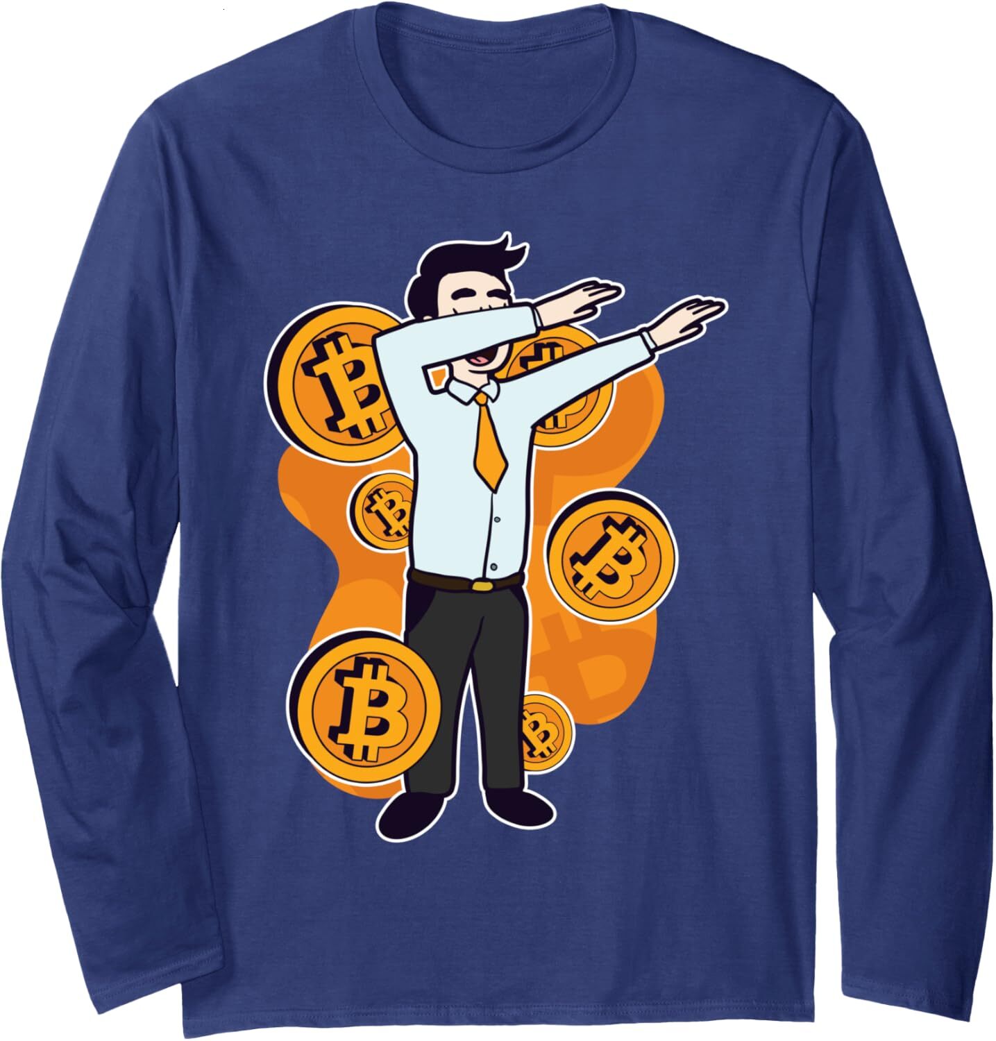 Long Sleeve Shirts for Men sweatshirt Dabbing Man Bitcoin Investors Cryptocurrency Funny Long Sleeve Tee Streetwear Casual tops clothes fashion