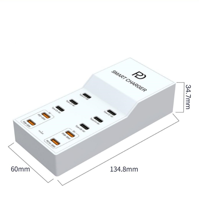 IN 1 Multi Port Intelligent Charger 72W multi port Type-C charger, high-power USB mobile phone tablet 10 hole charger