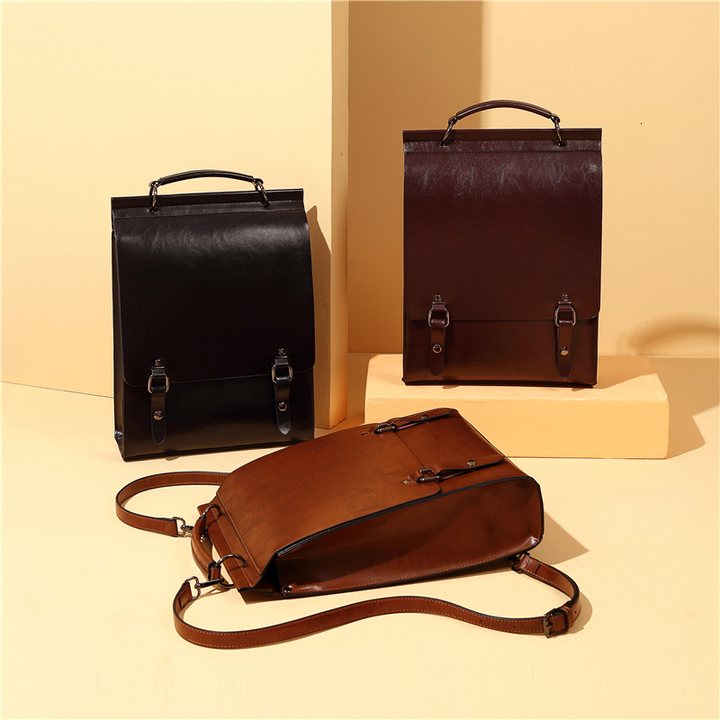 Hifashion Cowhide Genuine Leather Backpack For Women 2024 Trend Designer A4 Student School Travel Work Female Shoulder Bags