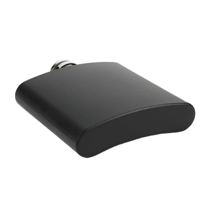 Stainless steel hip flask Factory supplies matte black spray paint 6-12 ounces portable outdoor camping stainless steel wine