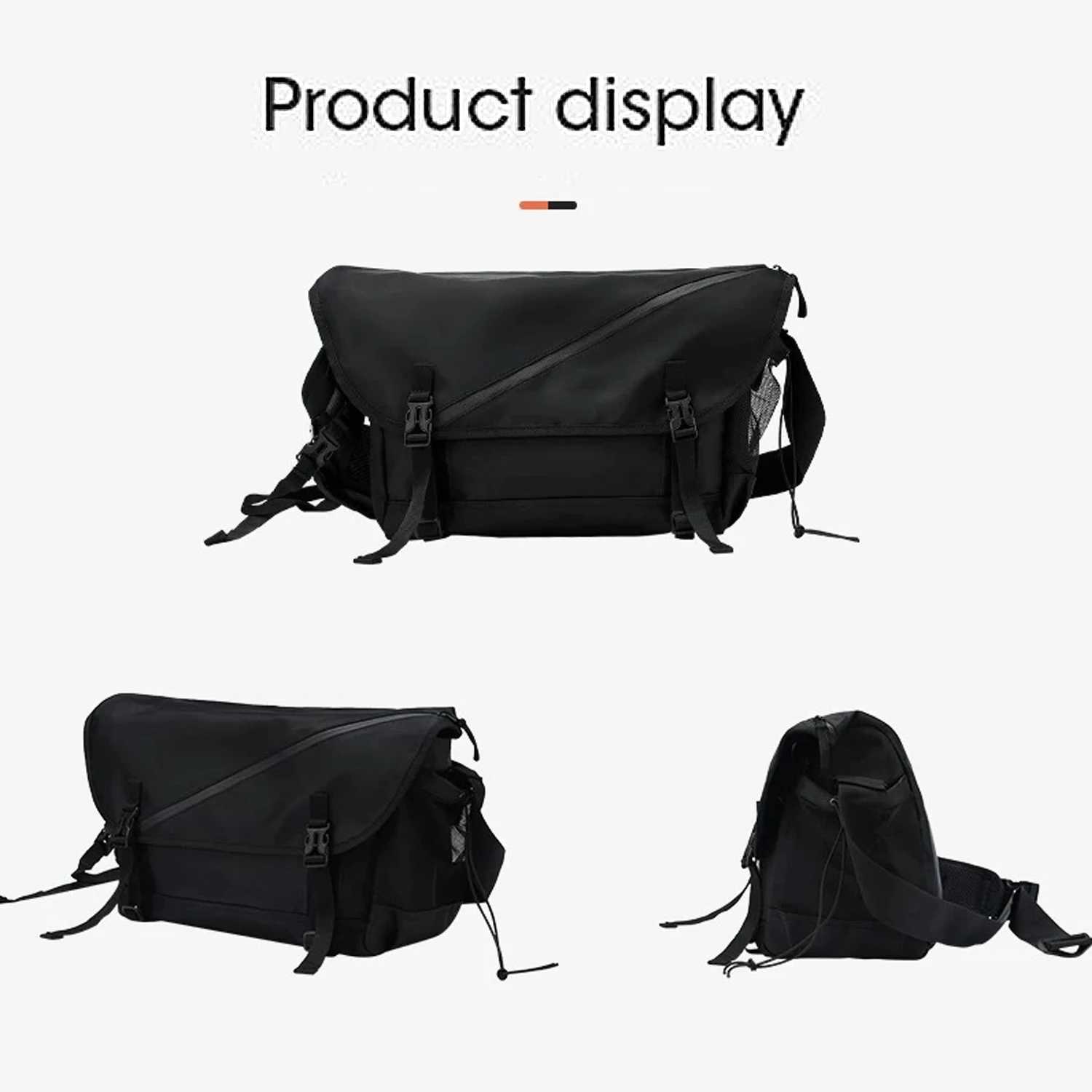 Mens Crossbody 15.6 inch (about 15.6 cm) Waterproof Casual Messenger Bag Laptop Bag Sturdy Crossbody Bag Black Z240919