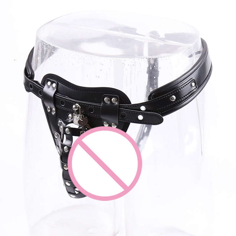 Adult sex toy male penis ring leather chastity cage