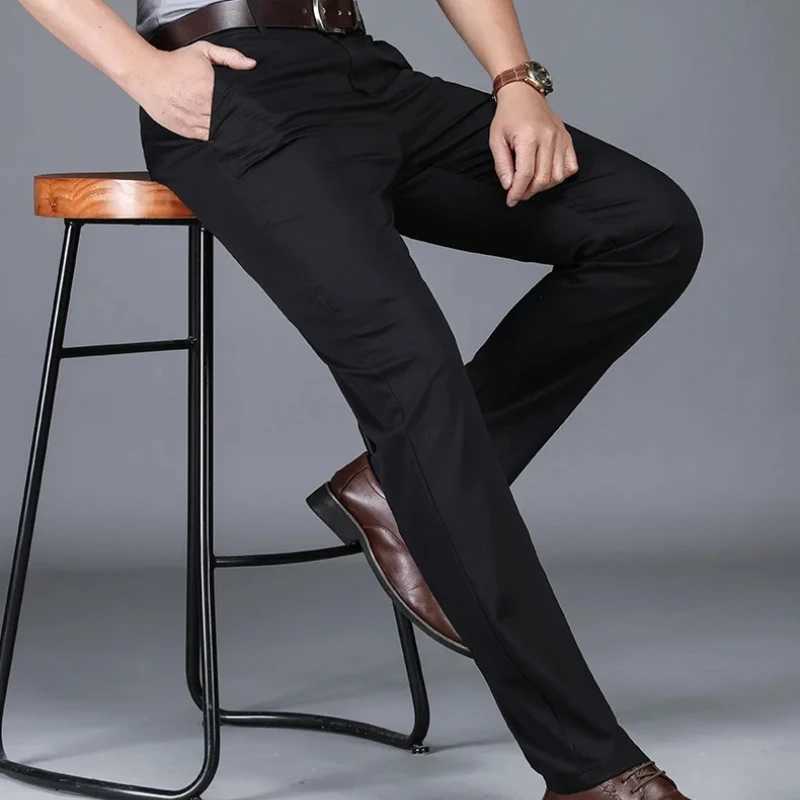 Spring Summer Thin Business Casual Pants Mens Straight Stretch Korean Classic Office Trousers Fashion Male Clothing Size 2840 W250826