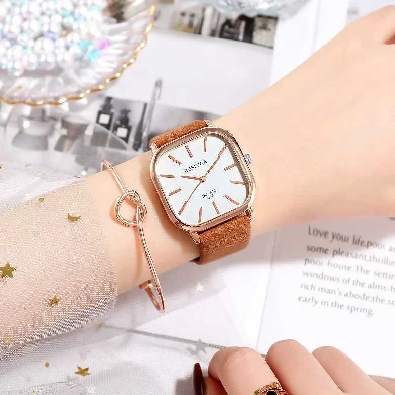 Retro Square Quartz Fashion Watch Simple Luxury Square Dial Waterproof Watches Leather Band Wristwatch for Men Women Clock RelojX240920