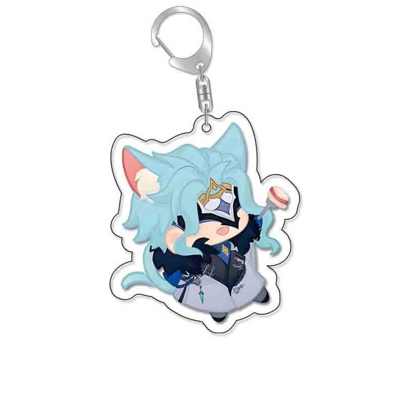 Genshin Impact Wanderer Doctor Fatui Dottore Xiao Alhaitham Keychain Cosplay Acrylic KeyringX240919