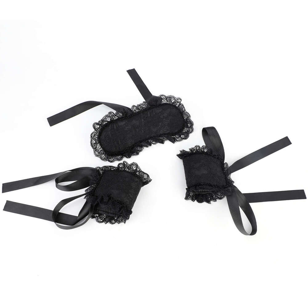 SM Sex Props Lace Lace Sex Eye Mask Couple Teasing Training Lace handcuffs Alternative Adult Sex Products