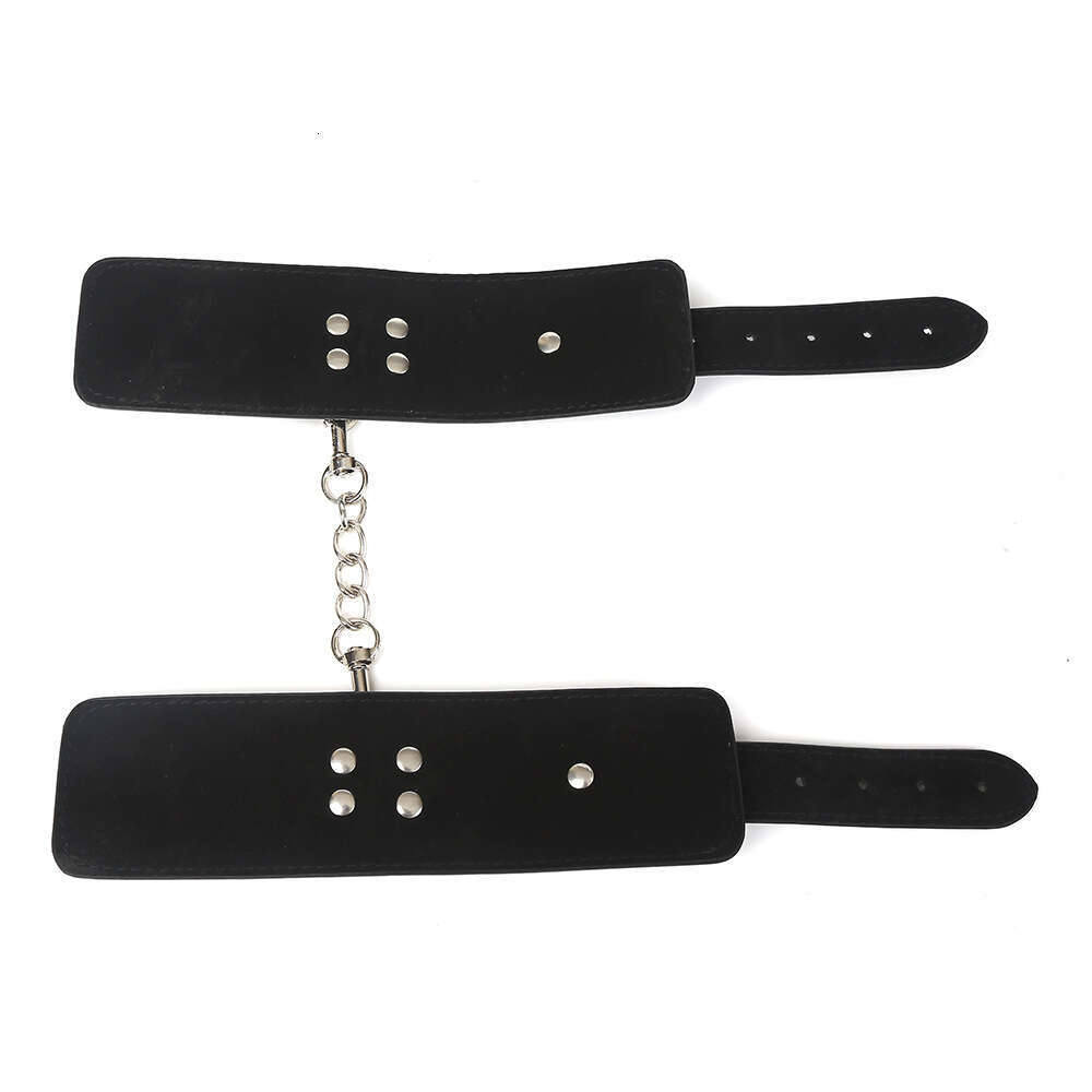 Cross border hot selling training restraint SM props classic black sex handcuffs PU leather handcuffs alternative adult products
